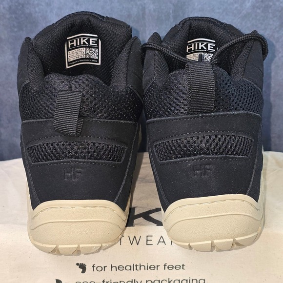 NWT Hike Footwear Canyon Trail Jet Black Barefoot Hiking Boots Mens 11 EU 44 - Picture 3 of 8